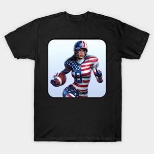 American Woman NFL Football Player #8 T-Shirt